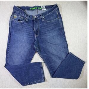 Cinch White Label Men's Blue 34x30 Sawyer Western Straight Denim Jeans Pants